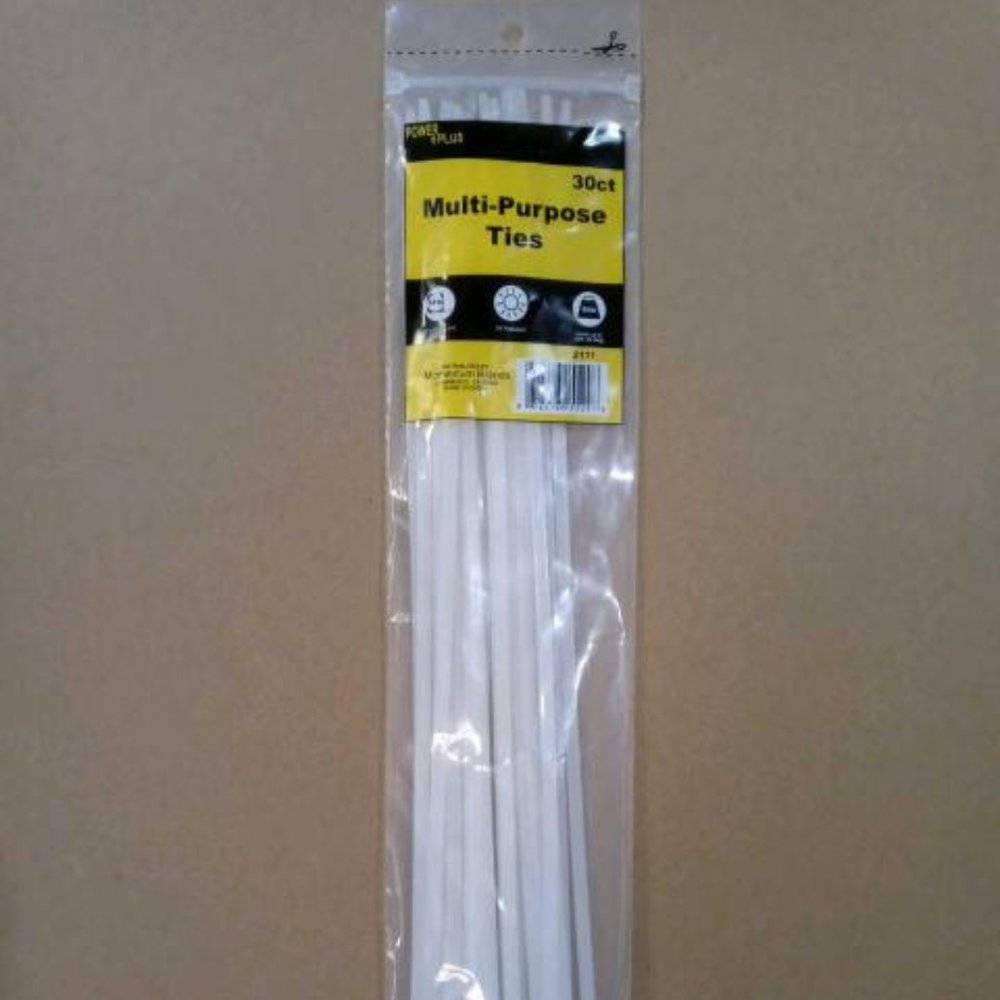 NEW Multi Purpose Ties 14" x 3mm UV Resistant Up To 50lb (22.6kg) 30ct White